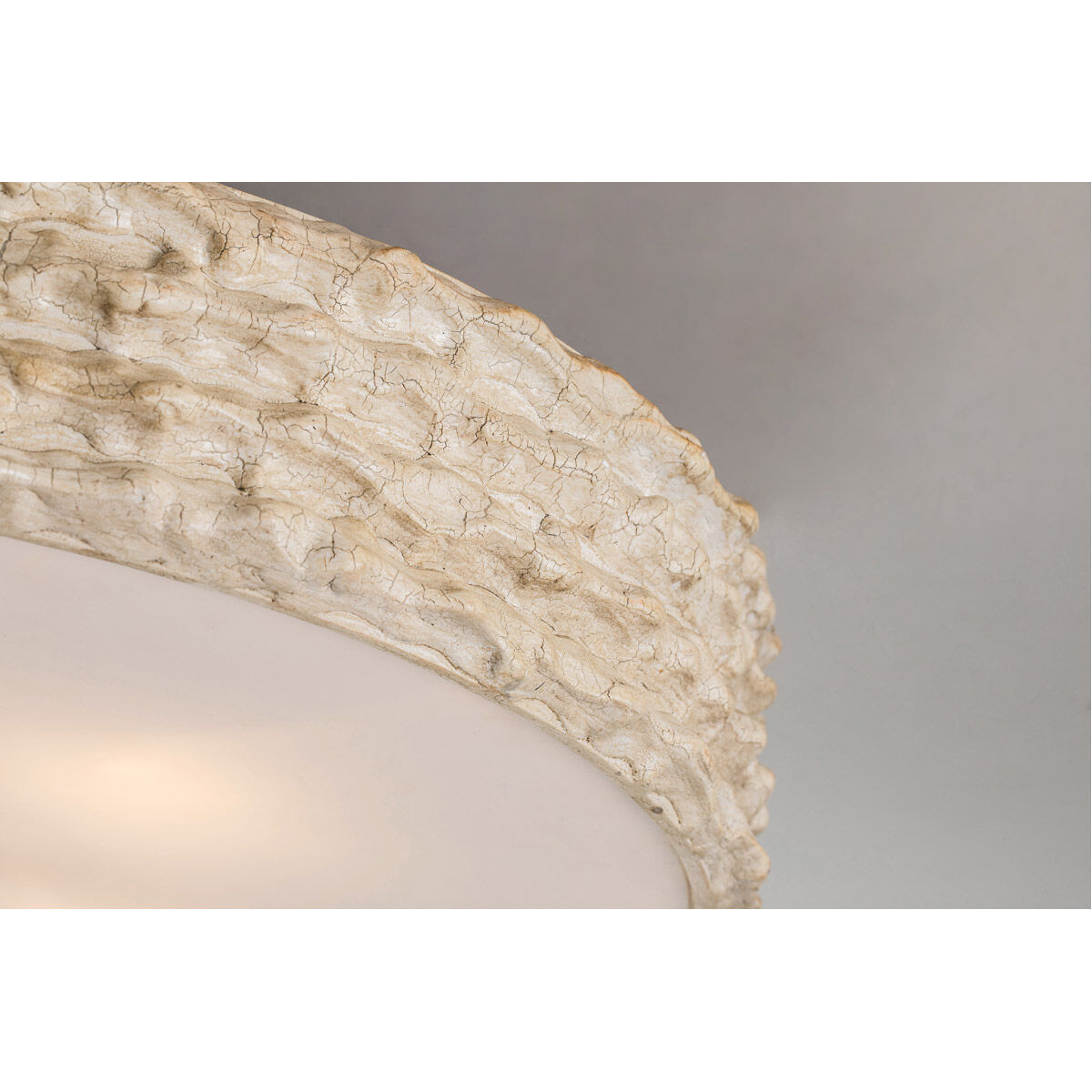 Trellis 4 Light Hand-painted with putty patina and silver leaf orb Bath/Flush Mounts Ceiling Light